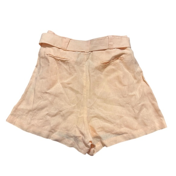 Faithfull the Brand Apricot Linen High Waist Belted Skort Size 4 - Picture 2 of 5